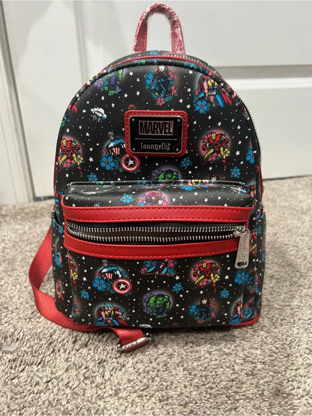 Loungefly marvel advengers tattoo mini backpack NWT